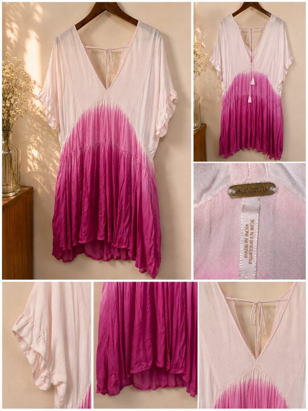 Free People Tie Dye Mini Dress (Size L)